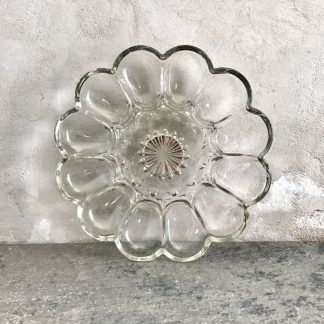 Plat de service vintage en verre