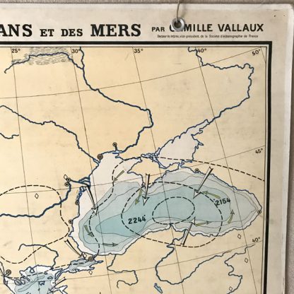 Carte scolaire vintage Océans et Mers, Méditerranée
