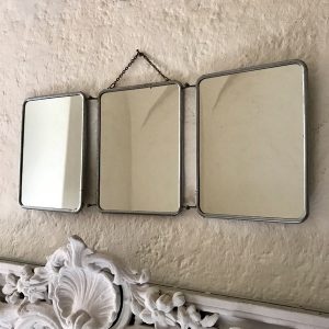 Miroir de barbier triptyque vintage