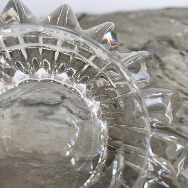 Art Deco Ashtray (Or Cup) In Molded Glass Pierre D'Avesn France 1935