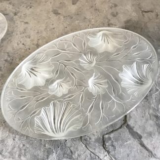 Superbe dessous de plat Verlys opalescent verre metal argenté 1930 art deco - Arts de la table Superbe dessous de plat Verlys opalescent verre metal argenté 1930 art deco - Arts de la table