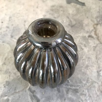 Vase en verre Murano irisé noir