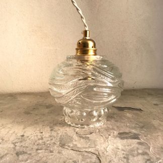Lampe baladeuse globe vintage en verre transparent