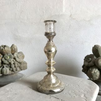 Ancien bougeoir en verre mercurisé