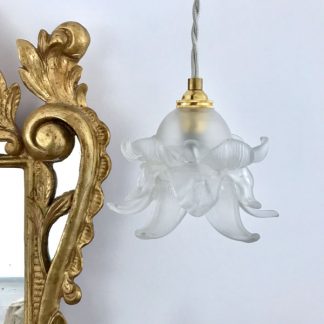 Lampe tulipe fleur en verre Art Déco