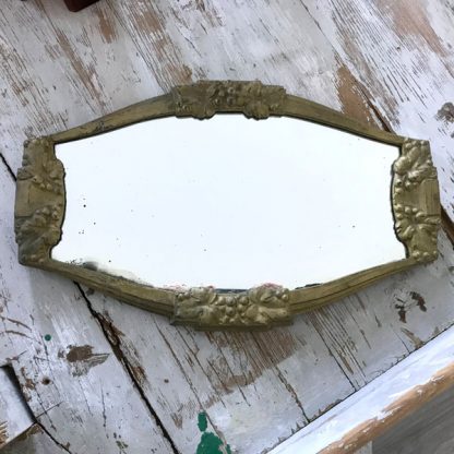 Miroir en métal doré Art Déco
