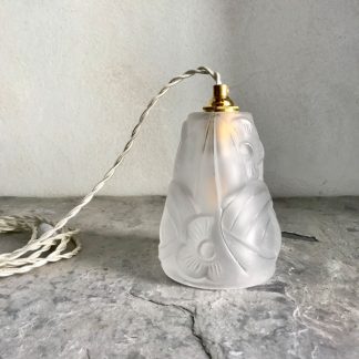 Lampe baladeuse Art Déco signé Degué, décor de fleurs