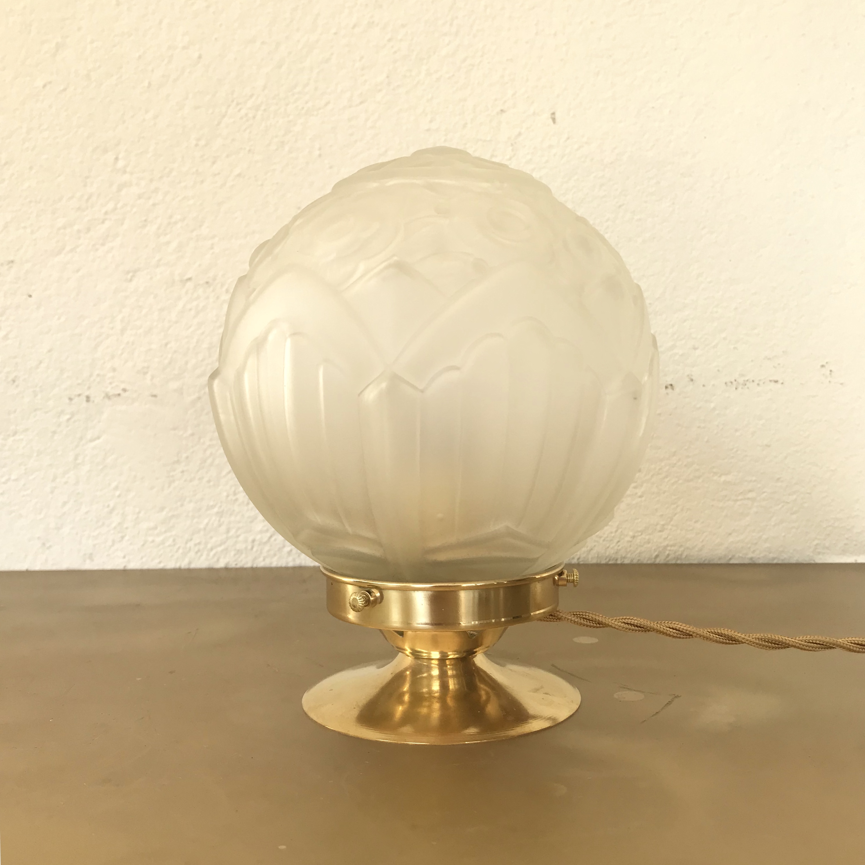 Lampe globe Art Déco "marguerites" Brocante et Déco Chic