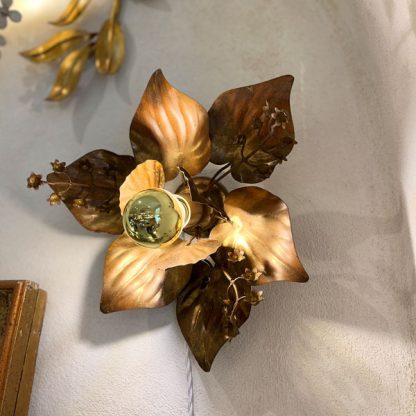 Applique fleur en métal doré brocante en ligne