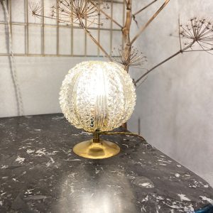 Lampe globe “bulles” en verre ambré