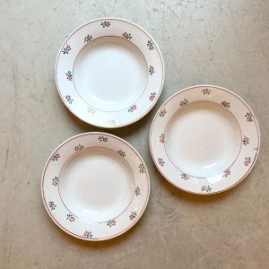 Lot de 3 assiettes creuses "Solange" en faïence, Digoin - Sarreguemines