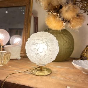 Lampe globe “iceberg” en verre