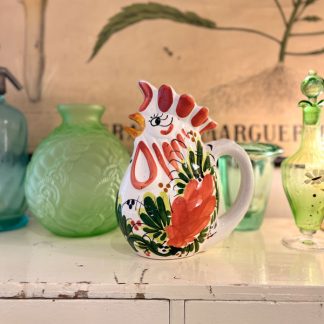 Pichet coq zoomorphe en céramique vintage