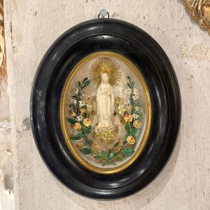 Ancien médaillon reliquaire Notre Dame de Lourdes, XIXème