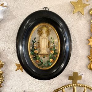 Ancien médaillon reliquaire Notre Dame de Lourdes, XIXème #2