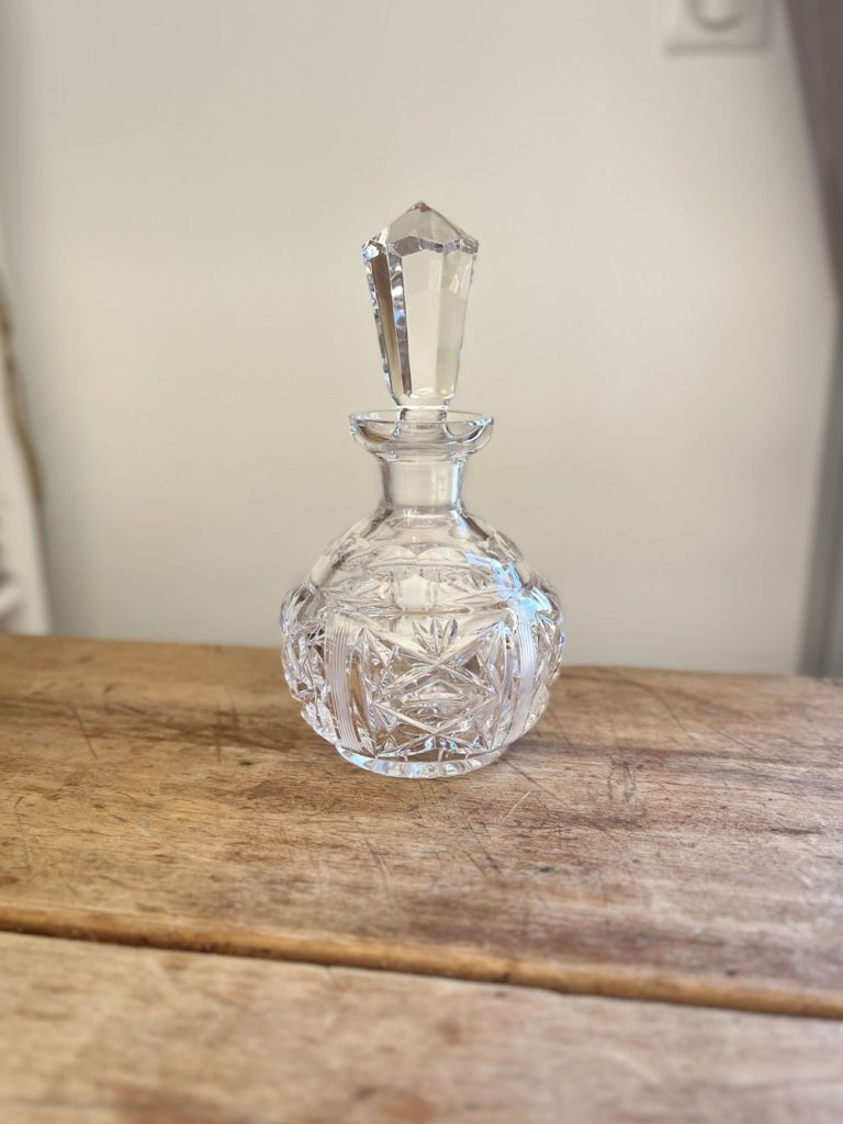 BACCARAT Modèle Eglantier - Flacon Cristal Gravé à L'acide Vers 1900 Perfume Flask Crystal