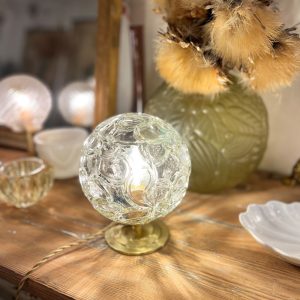 Lampe globe "ondes" en verre vintage