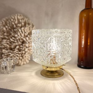 Lampe globe en verre "carré"