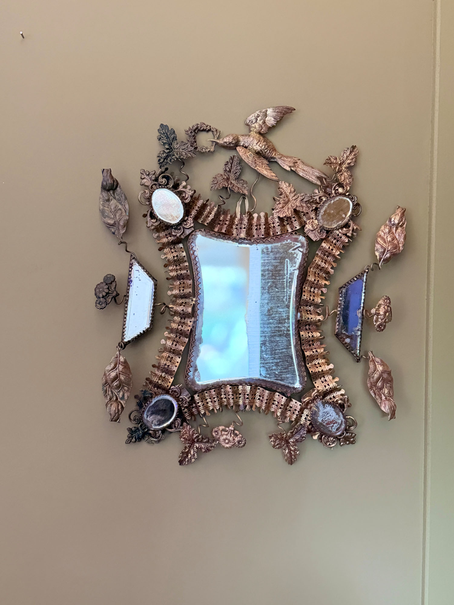 Miroir biseauté & métal doré XIXème – Image 5