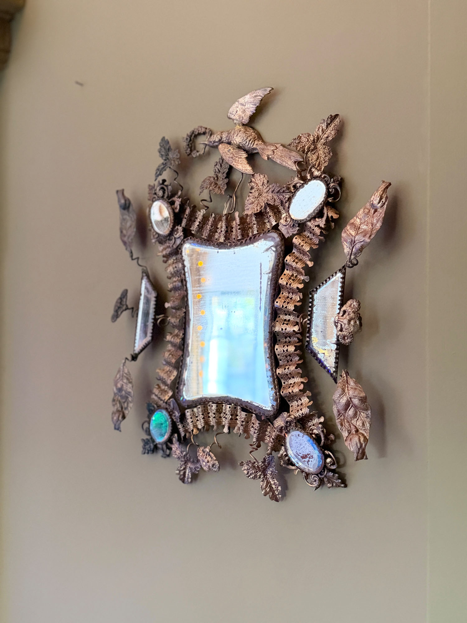 Miroir biseauté & métal doré XIXème – Image 4