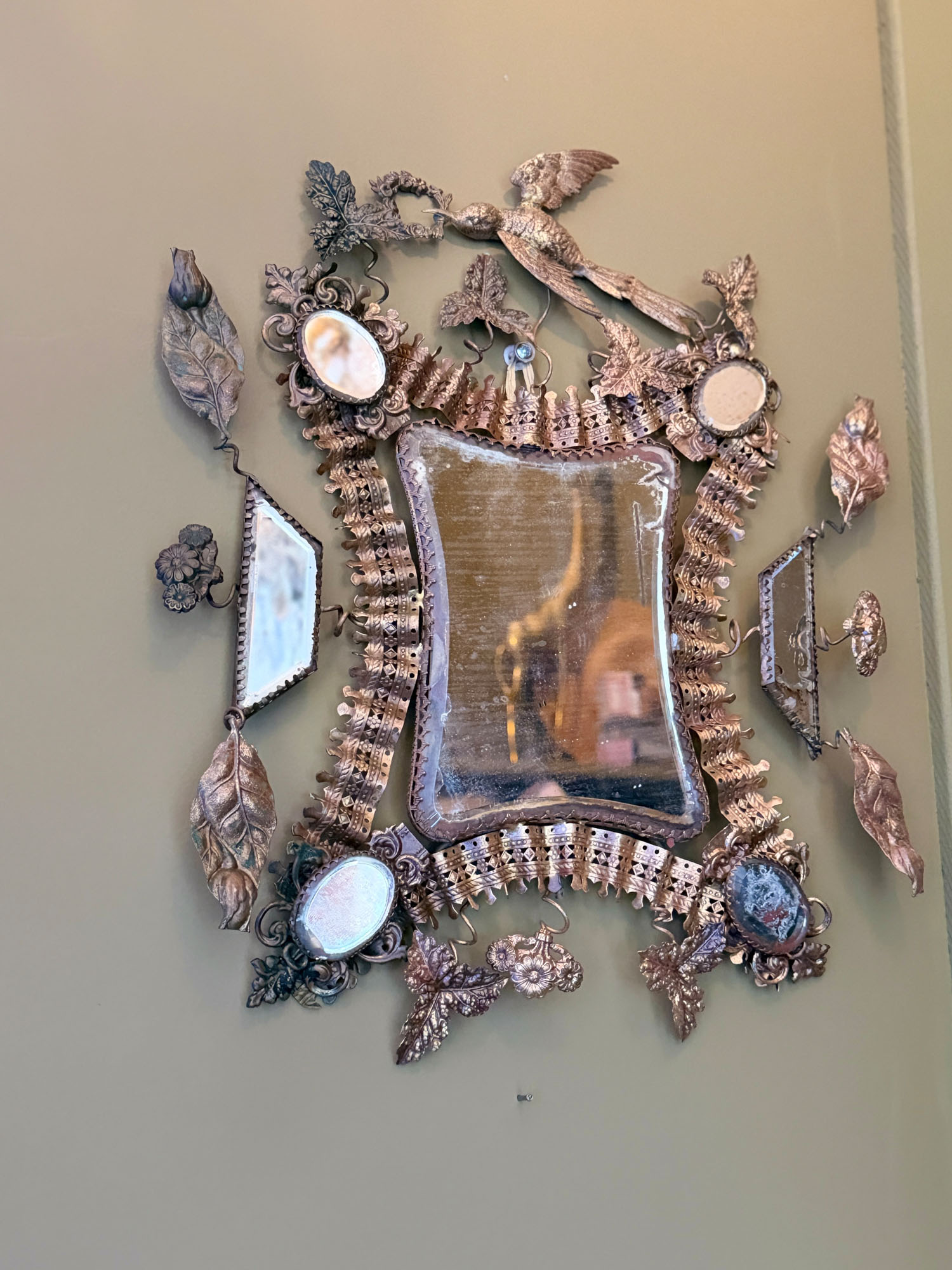 Miroir biseauté & métal doré XIXème – Image 2