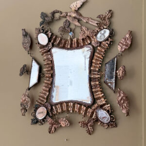 Miroir biseauté & métal doré XIXème