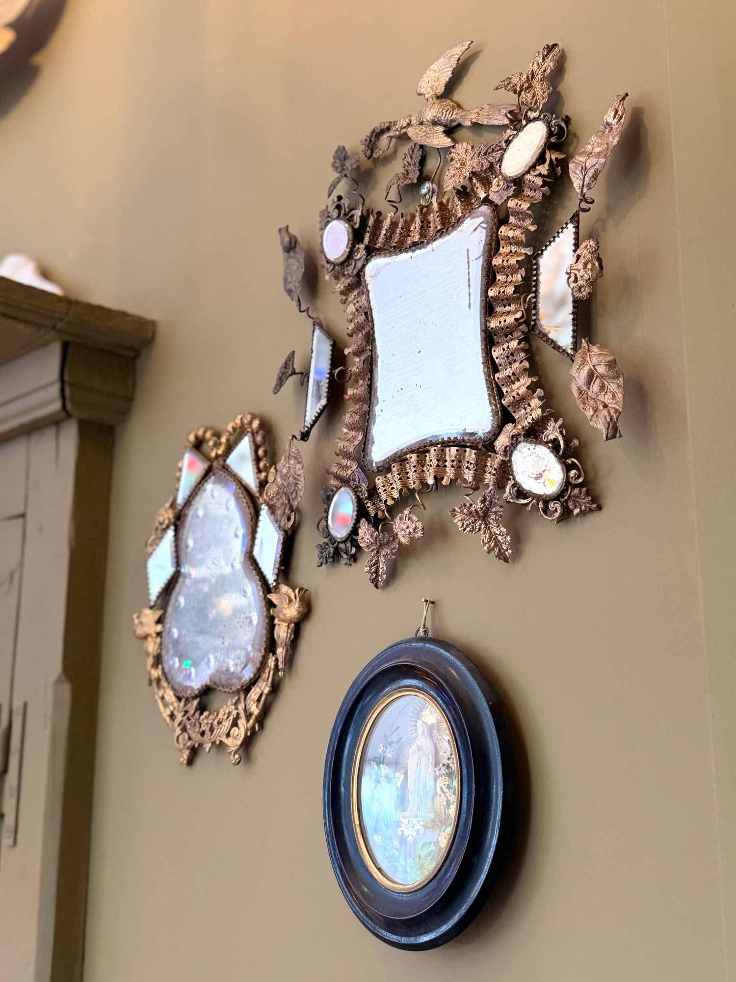 Miroir biseauté & métal doré XIXème – Image 7