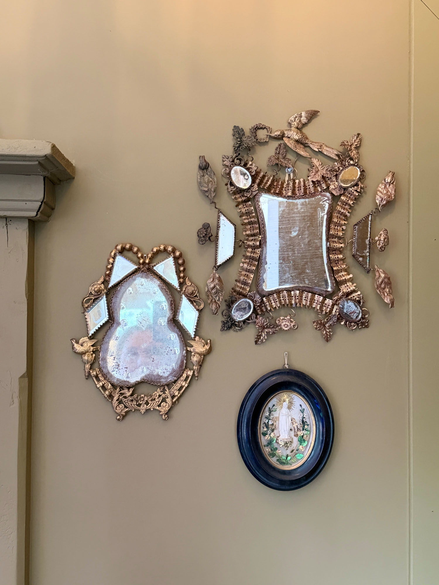 Miroir biseauté & métal doré XIXème – Image 6