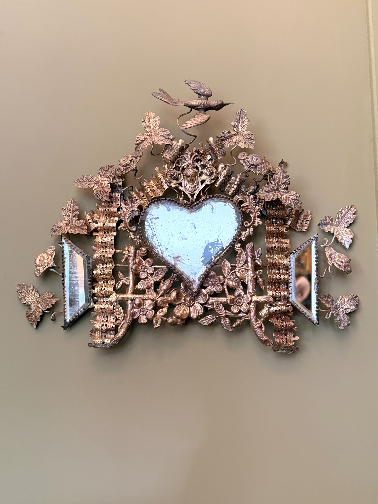 Miroir cœur & métal doré XIXème – Image 5