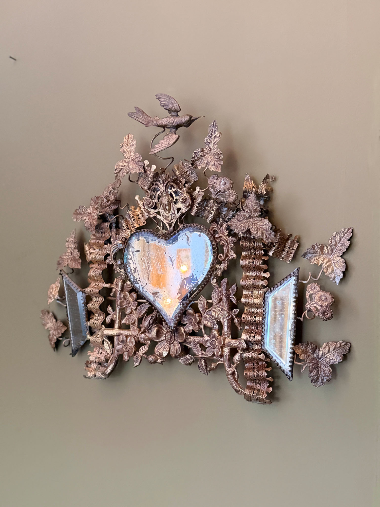 Miroir cœur & métal doré XIXème – Image 4