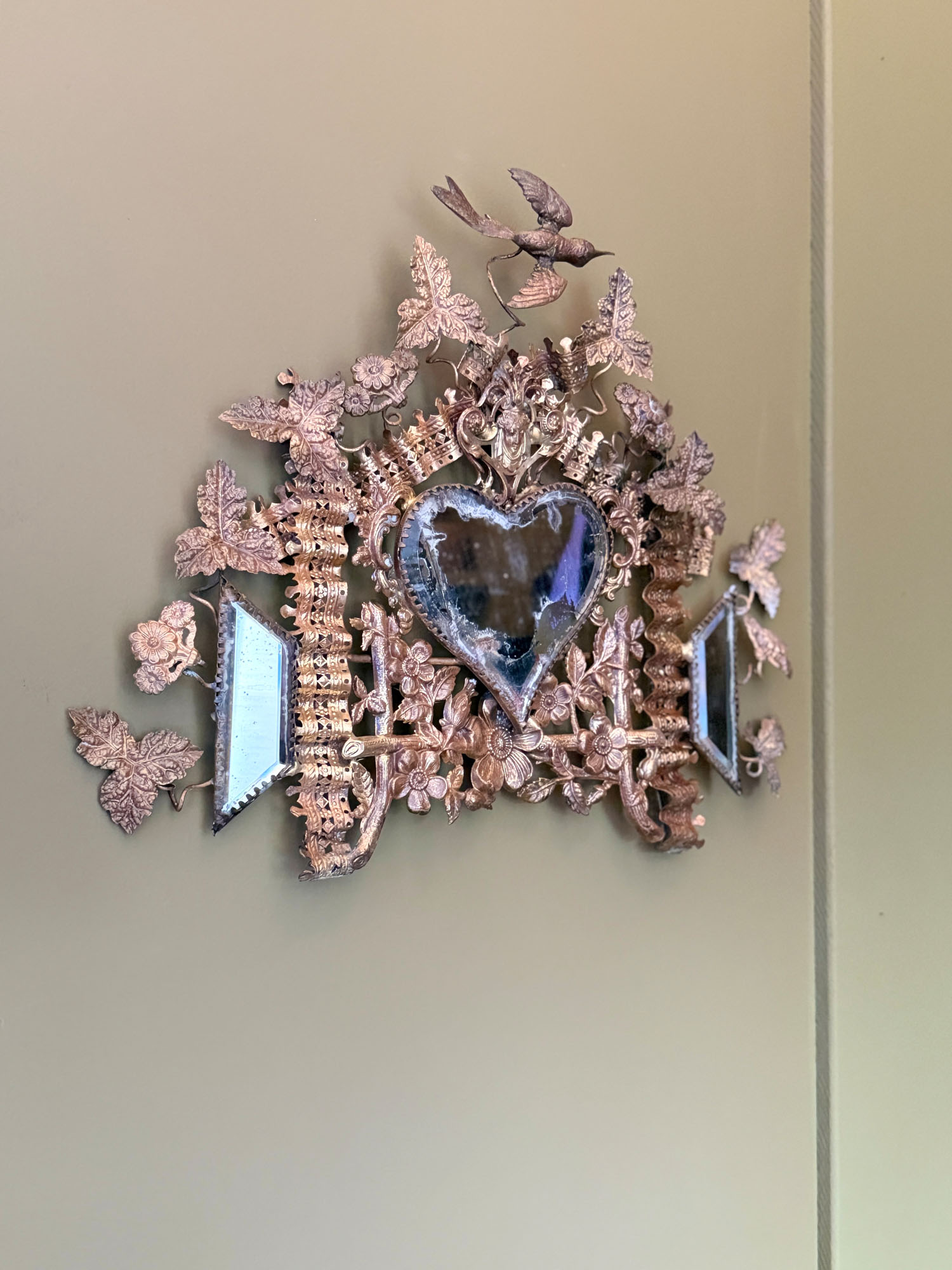 Miroir cœur & métal doré XIXème – Image 3