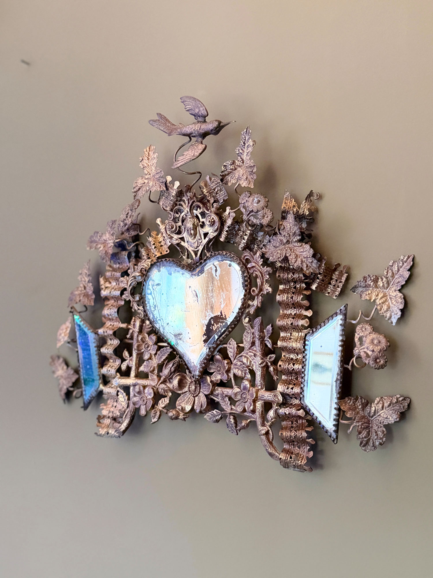 Miroir cœur & métal doré XIXème – Image 2